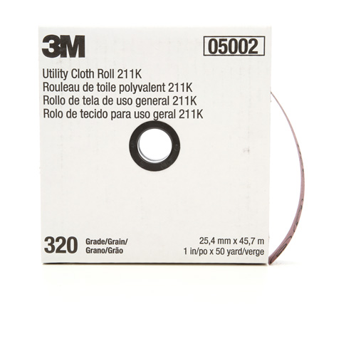 Utility Sanding Roll 211K, Aluminum Oxide, 1" W x 150' L, 320 Grit Pathway Supply LP