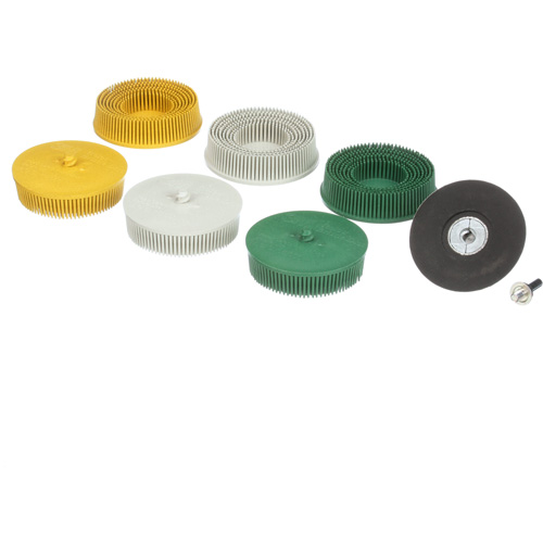 Roloc Bristle Disc Kit, Aluminum Oxide, Several Grit, 3" Dia. Pathway Supply LP