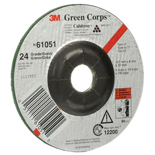 Meule flexible Green Corps, 5" x 1/4", Arbre 7/8", C&eacute;ramique, Type 1 Pathway Supply LP