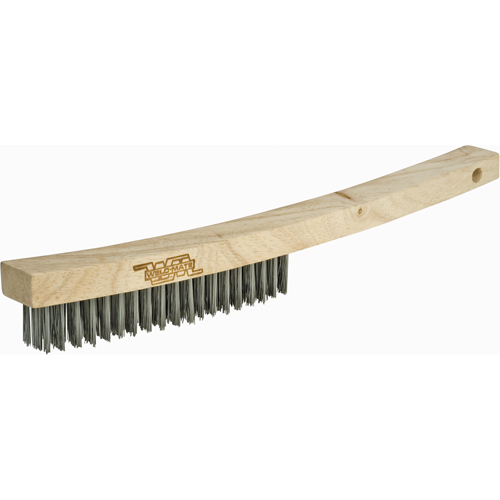 Brosse &agrave; r&eacute;curer industrielle &agrave; manche long, Acier inoxydable, 3 x 19 rangs de fils, Longueur 13-3/4" Pathway Supply LP