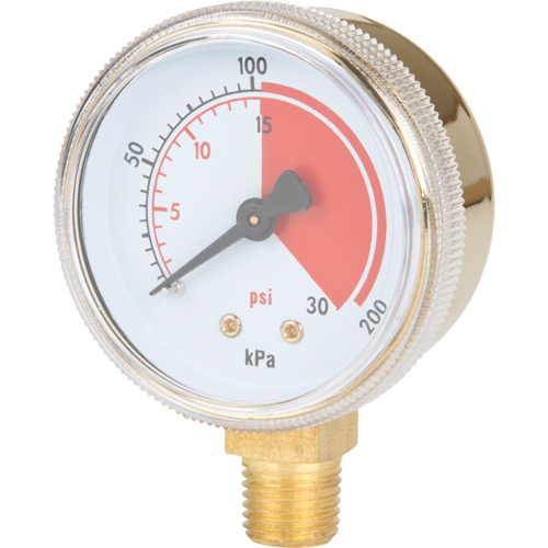 Manom&egrave;tres en laiton,  2", 30 psi, Fixation inf&eacute;rieure, Analogique Pathway Supply LP