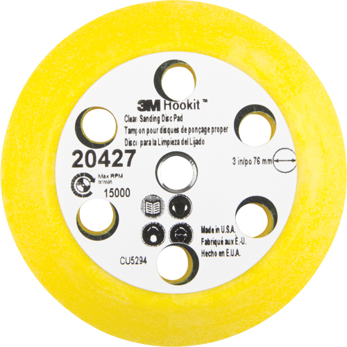 Hookit Clean Sanding Disc Pad Kit, 3" Dia. Pathway Supply LP