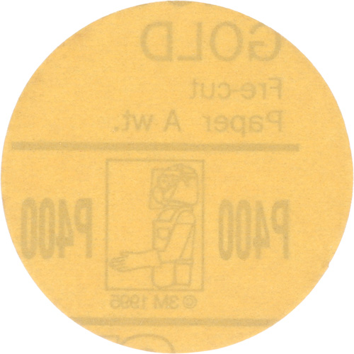 Gold Hookit Disc, 3" Dia., P400 Grit, Aluminum Oxide, C-Weight Pathway Supply LP