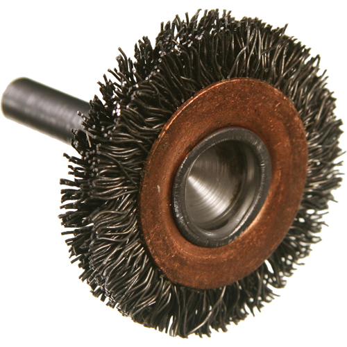 Brosses mont&eacute;es &agrave; fils cr&ecirc;p&eacute;s circulaires, 1-1/2", Fils 0,005", Tige 1/4" Pathway Supply LP