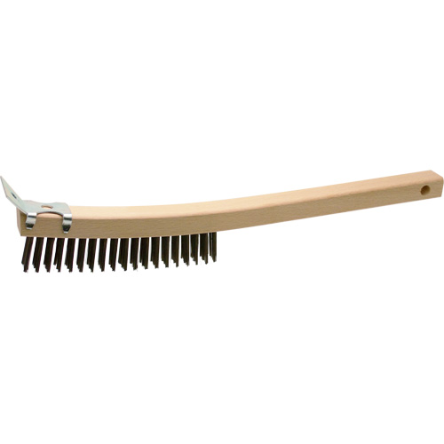 Brosse de nettoyage avec racloir, Acier, 3 x 19 rangs de fils, Longueur 13" Pathway Supply LP