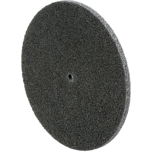 Meule unitaris&eacute;e EXL Scotch-Brite, 6" x 1/4", Arbre de 1/4", Grain de Fin, Carbure de silicium Pathway Supply LP
