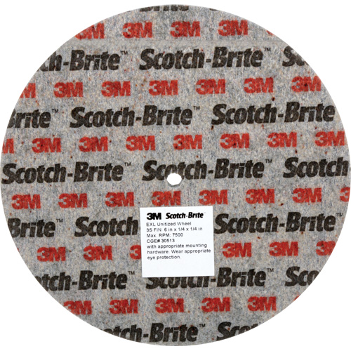 Meule unitaris&eacute;e EXL Scotch-Brite, 6" x 1/4", Arbre de 1/4", Grain de Fin, Carbure de silicium Pathway Supply LP