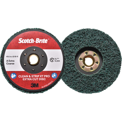 Disque extra coupe  Clean and Strip  XT Pro Scotch-Brite, 4-1/2" dia., Grain Extra grossier, Oxyde d'aluminium Pathway Supply LP