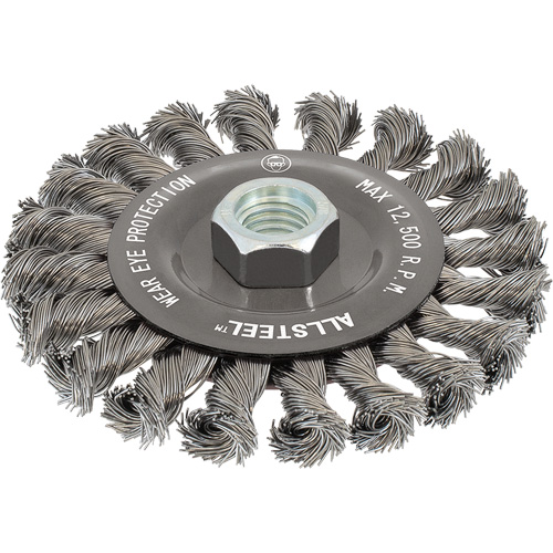 AllSteel Wire Brush, 5" Dia., 0.02" Fill, 5/8"-11 Arbor, Steel Pathway Supply LP