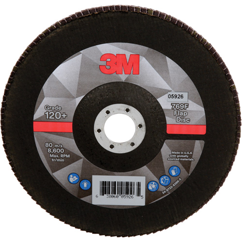 Disque &agrave; lamelles &agrave; changement rapide 769F, 7" x 7/8", Type 27, Grain 120+, Oxyde d'aluminium/C&eacute;ramique Pathway Supply LP