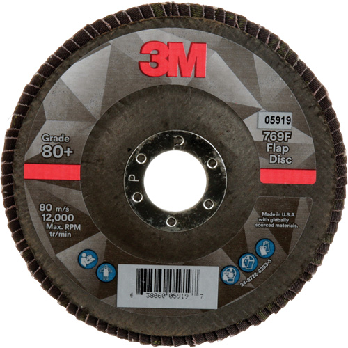 Disque &agrave; lamelles &agrave; changement rapide 769F, 5" x 7/8", Type 27, Grain 80+, C&eacute;ramique Pathway Supply LP