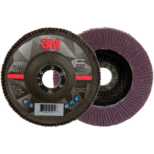 Disque &agrave; lamelles &agrave; changement rapide 769F, 5" x 7/8", Type 27, Grain 80+, C&eacute;ramique Pathway Supply LP