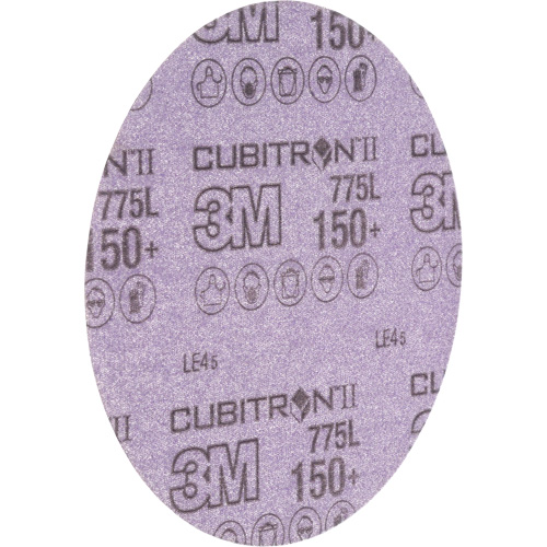 Cubitron II Hookit 775L Series Film Sanding Disc, 6" Dia., 150+ Grit, Ceramic, 3 mils Pathway Supply LP