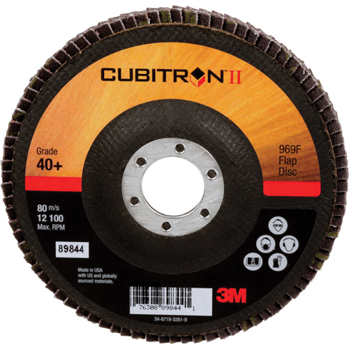 Cubitron II 969F Flap Disc, 5" x 7/8", Type 27, 40+ Grit, Ceramic Pathway Supply LP