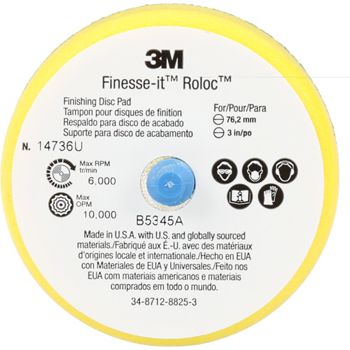 Finesse-it Roloc Finishing Disc Pad, 3" Dia. Pathway Supply LP