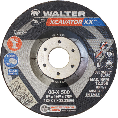 Meule Xcavator XX, 5" x 1/4", Arbre 7/8", C&eacute;ramique, Type 27 Pathway Supply LP