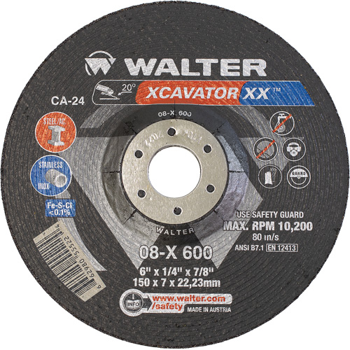 Meule Xcavator XX, 6" x 1/4", Arbre 7/8", C&eacute;ramique, Type 27 Pathway Supply LP
