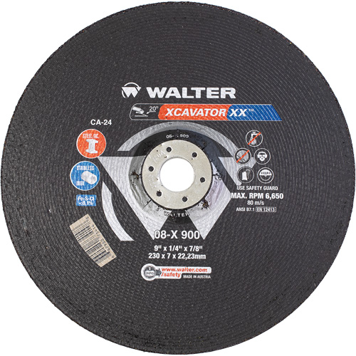 Xcavator XX Grinding Wheel, 9" x 1/4", 7/8" Arbor, Ceramic, Type 27 Pathway Supply LP