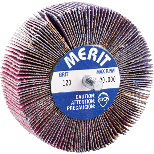 Threaded Mini Flap Wheel, Ceramic Alumina, 120 Grit, 3" x 1" x 1/4"-20 Pathway Supply LP
