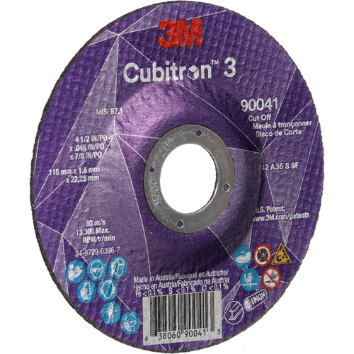 Cubitron 3 Cut-Off Wheel, 4-1/2" x 0.045", 7/8" Arbor, Type T27, Ceramic, 13300 RPM Pathway Supply LP