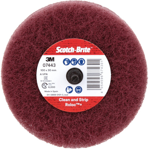 Scotch-Brite Roloc Plus General Purpose Scuffing Wheel, 4" Dia. Pathway Supply LP
