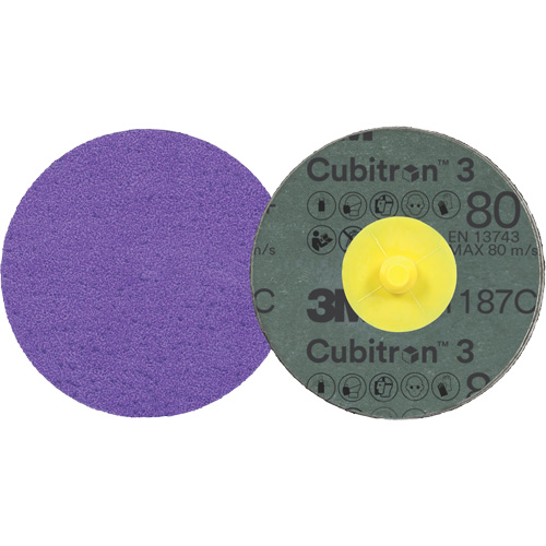 Disque en fibre Roloc Cubitron 3, 3" dia., Grain 80+, C&eacute;ramique Pathway Supply LP