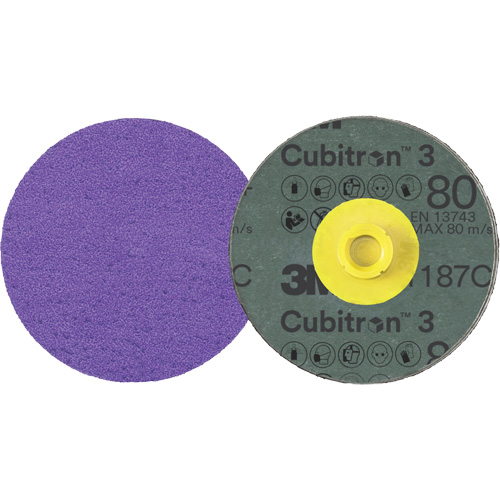 Disque en fibre Roloc Cubitron 3, 4" dia., Grain 80+, C&eacute;ramique Pathway Supply LP