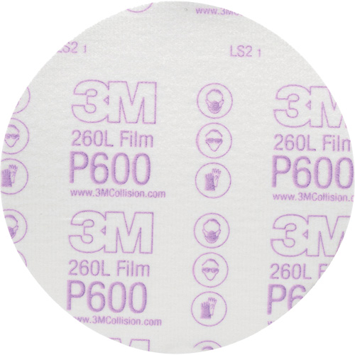 Hookit Finishing Film Abrasive Disc 260L 00971, 6" Dia., P600 Grit, Aluminum Oxide Pathway Supply LP
