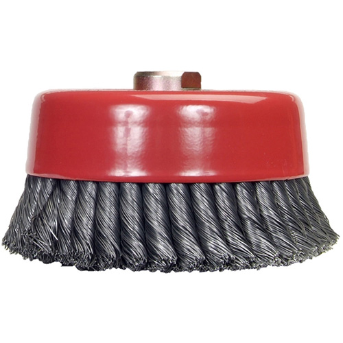 Brosse-boisseau &agrave; fils nou&eacute;s, 6" dia. x 5/8"-11 arbre Pathway Supply LP