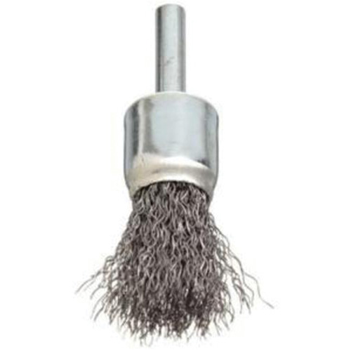 Brosse &agrave; fils cr&ecirc;p&eacute;s avec moyeu, 3/4", Fils 0,006", Tige 1/4" Pathway Supply LP
