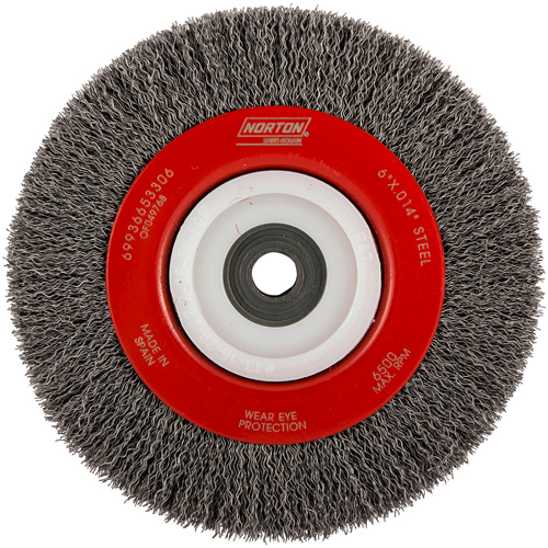 Roue d'&eacute;tabli sertie, 6" dia., Fils 0,014", Arbre 1/2"-2 Pathway Supply LP