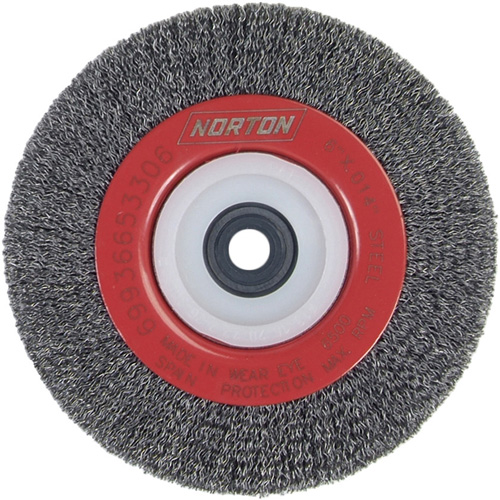 Roue d'&eacute;tabli sertie, 6" dia., Fils 0,014", Arbre 1/2"-2 Pathway Supply LP