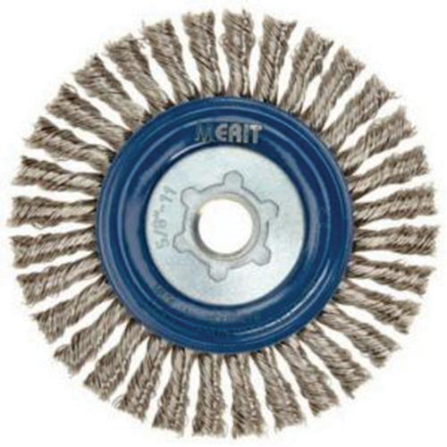 Stringer Bead Knot Wire Brush For Angle Grinders, 5" Dia., 0.02" Fill, 5/8"-11 Arbor, Stainless Steel Pathway Supply LP