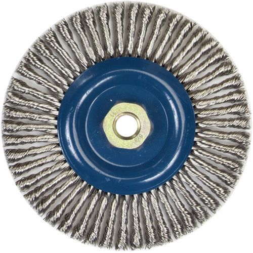 Stringer Bead Knot Wire Brush For Angle Grinders, 6" Dia., 0.02" Fill, 5/8"-11 Arbor, Stainless Steel Pathway Supply LP