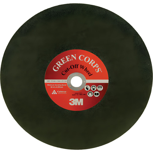 Green Corps Cut Off Wheel, 13-9/10" x 0.118", 1" Arbor, Ceramic, 20000 RPM Pathway Supply LP