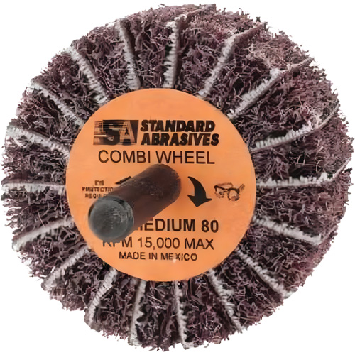 Roue Combi Buff and Blend 898001 Standard Abrasives, 2" dia. x 1" la, Arbre 1/4", Oxyde d'aluminium Pathway Supply LP