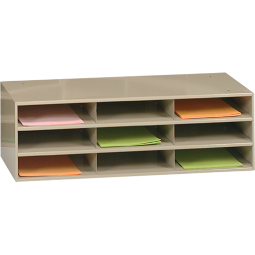Organisateurs de donn&eacute;es, Stationnaire, 9 fentes, Acier, 33-3/4" la x 11-5/8" p x 10-3/4" h Pathway Supply LP