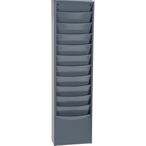 Literature Storage Racks, Stationary, 11 Slots, Steel, 9-3/4" W x 4-1/8" D x 36" H Pathway Supply LP