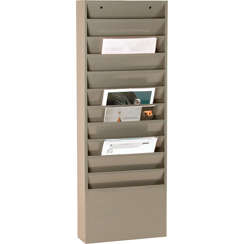 Literature Storage Racks, Stationary, 11 Slots, Steel, 13-1/4" W x 4-1/8" D x 36" H Pathway Supply LP