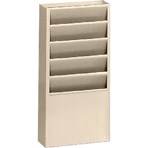 Literature Storage Racks, Stationary, 5 Slots, Steel, 9-3/4" W x 4-1/8" D x 21" H Pathway Supply LP