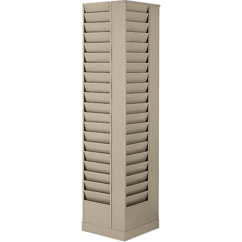Literature Storage Racks, Rotating, 23 Slots, Steel, 14-1/8" W x 14-1/8" D x 66" H Pathway Supply LP