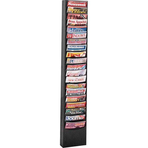 Literature Storage Racks, Stationary, 20 Slots, Steel, 13-1/8" W x 4-1/8" D x 58 1/2" H Pathway Supply LP