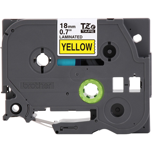 Cartouche de ruban pour syst&egrave;me d'&eacute;tiquetage P-touch, 18 mm x 8 m, Noir sur jaune Pathway Supply LP