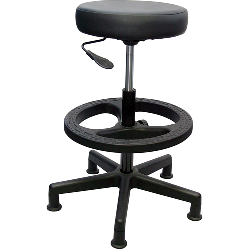 900 Series Task Stool, Stationary, Adjustable, 23" - 33", Fabric Seat, Black Pathway Supply LP