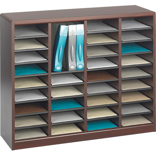 Casier &agrave; compartiments E-Z Stor pour documentation, Stationnaire, 36 fentes, Bois, 40" la x 3/4" p x 32-1/2" h Pathway Supply LP