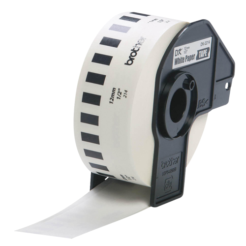 Tape Cartridge for P-touch&reg; Labeling System, 12 mm x 100', Black on White Pathway Supply LP
