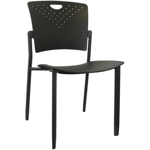 MaxX StaxX Stackable Chairs, Polypropylene, 17-1/4" High, 275 lbs. Capacity, Black Pathway Supply LP