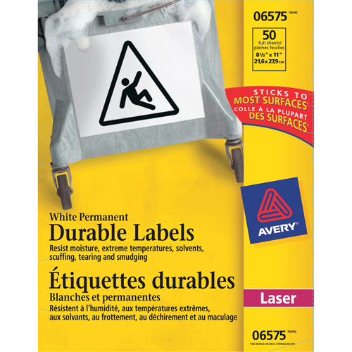 &eacute;tiquettes TrueBlock, Polyester, 11" lo x 8,5" h, Blanc Pathway Supply LP