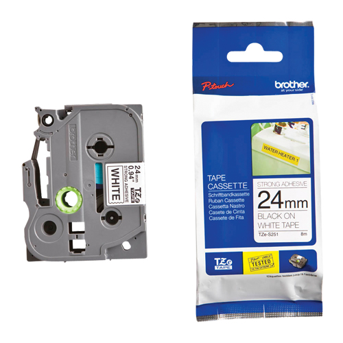 Laminated Industrial Tape, 24 mm x 13', Black on White Pathway Supply LP