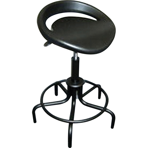 6000 Series Oversized Stool, Stationary, Adjustable, 25" - 30", Polyurethane Seat, Black Pathway Supply LP